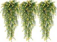 3pcs Plantas Colgantes Artificiales Hoja De Eucalipto Falsa Verdeza Vino De Plástico Resistente Al UV Para Exteriores Decoración De Fiesta - details 8