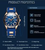 Reloj De Pulsera Deportivo De Lujo Para Hombre LIGE Moda Cronógrafo Acuático Resistente Al Agua Con Fecha Y Manos Luminosas Material De Correa De Silicona - details 2