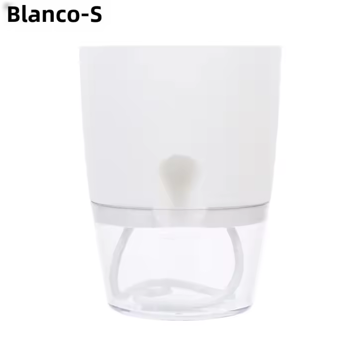 Maceta Automática De 2 Capas Para Riego De Flores Con Algodón Y Cuerda Decoración De Jardín Y Hogar Contenedor De Agua Inteligente Para Plantas Verdes Y Flores - 1
