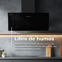 Campana Extractora Decorativa EVVO CE40 Cristal Black, 60 cm, 350 m³/h, 3 Velocidades, Energía B - details 1
