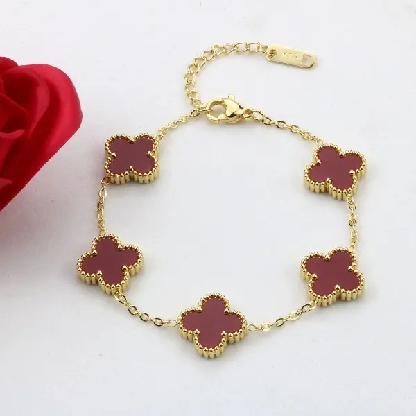 Pulsera de Esnabones de Flores de moda, Regalo de Navidad para el día de San Valentín - 1
