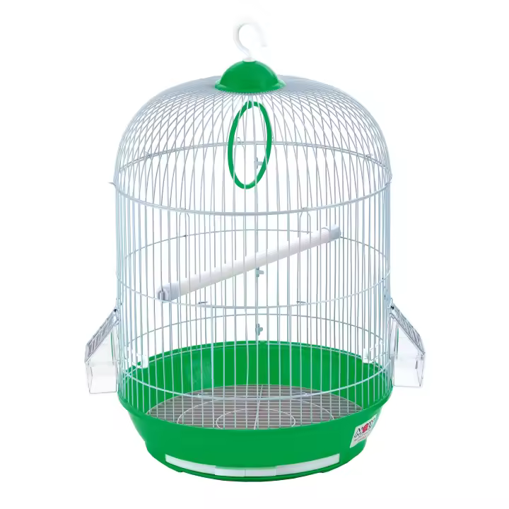MOLY Jaula para Pájaros Circular con Bandeja Extraíble y Comederos Exteriores - 1