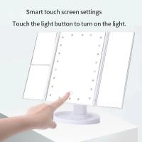 Espejo De Maquillaje Multifuncional Con LED 1/2/3X Aumento Vanidad Rotación De 180° Con 22 Luces LED Iluminación De Escritorio Doméstico - details 4