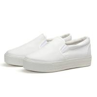Zapatos Blancos De Alta Calidad Para Mujer Plataforma Cuadrada Canvas Casual Negro Blanco Zapatos Planos Slip-on Primavera/Verano A142 - details 3