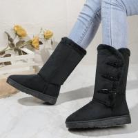 Botas De Nieve Clásicas De Peluche Para Mujer Botines De Piel De Oveja Calientes Invierno Nuevo 2024 Botines De Almohadilla De Poliuretano Suela De Madera Botas De Rodilla Alto Material De Suela De Terciopelo - details 6