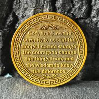 Moneda De Recuperación Phoenix Raising Sobriety Con Oración De Serenidad AA Medallion Metálica Para Celebrar El Recupero - details 5