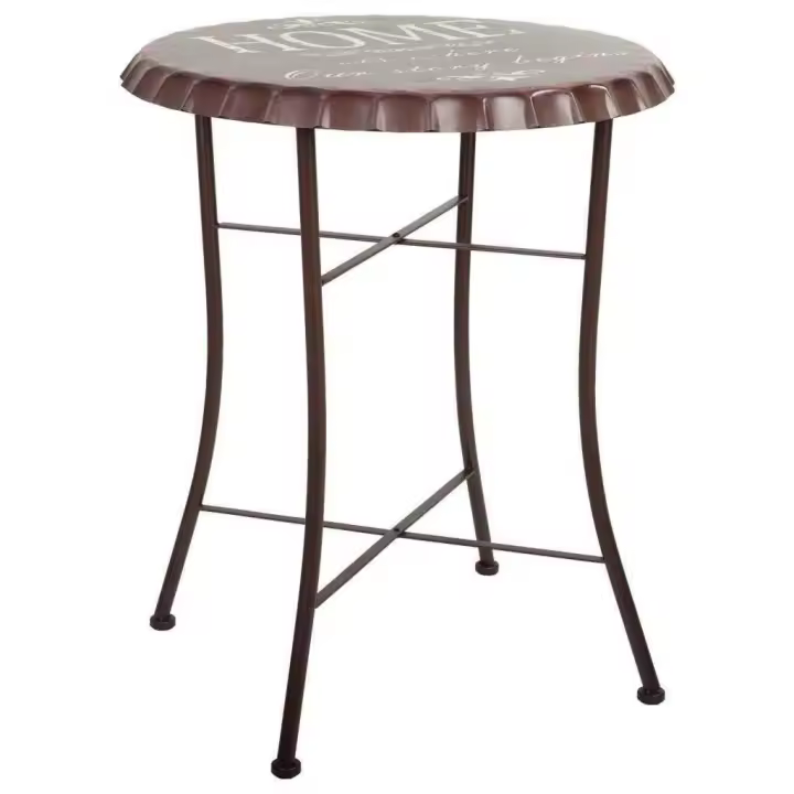 WANDERLUST DECO Mesa redonda de metal negra d60x71h cm de estilo Industrial. No viene montado - 1