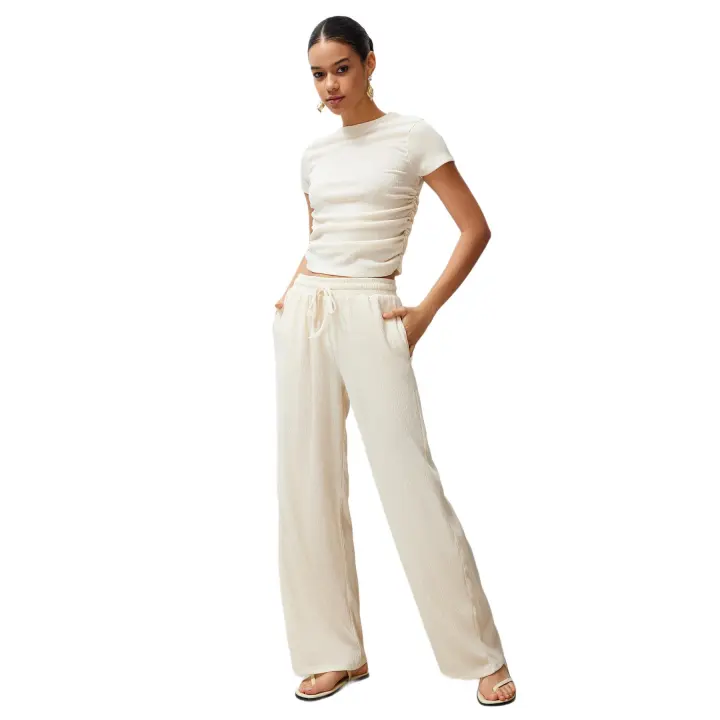 Trendyol Premium Indigo Wide Leg Flexible Knitted Trousers Twoss24Pl00054 - 1