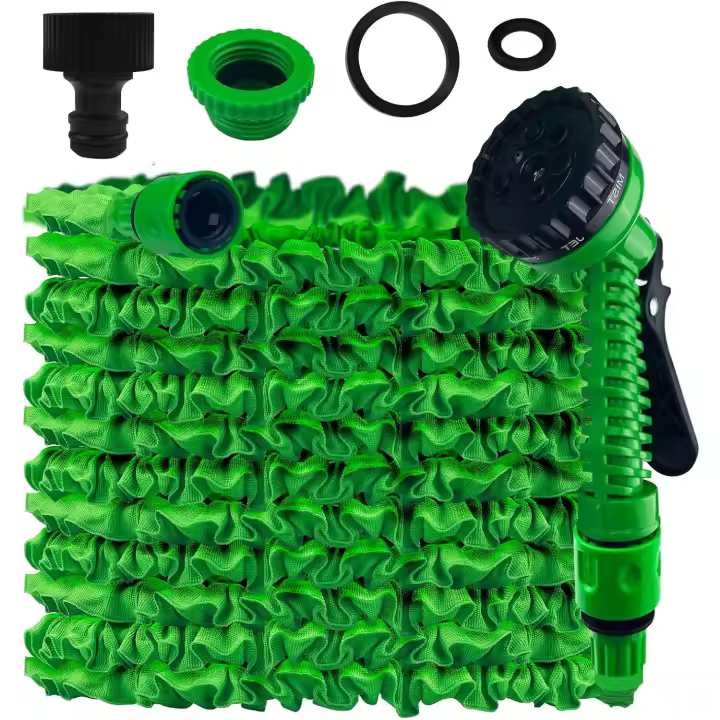 Manguera Jardin Extensible 15 Metros, Manguera Flexible Jardín con Pistola Rociadora 7 Funciones, Garden Hose, Manguera de Riego para Lavado de Coches, Riego de Plantas, Limpieza de Suelos - 1