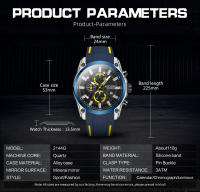Reloj De Pulsera Deportivo Militar Para Hombre MEGIR Resistente Al Agua Con Correa De Silicona Azul Lujo Marca Top Mano Luminosa - details 2