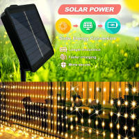 Curtain Light Solar Exterior 300LED Impermeable Luces De Cadena Para Jardín Patio Puente Decoración Festiva De Navidad - details 3
