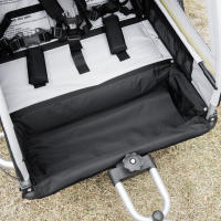 HOMCOM Remolque de Bicicleta para Niños +18 Meses 2 en 1 Cochecito de Paseo de 2 Plazas con Freno de Mano Cinturón de Seguridad Bandera y Reflectores 142x75x101 cm Verde - details 4