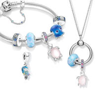 PANDORA Charm de pulpo con diseño de olas y burbujas de la serie Ocean , esmalte azul, Charm de pulpo con diseño de olas y burbujas - details 1