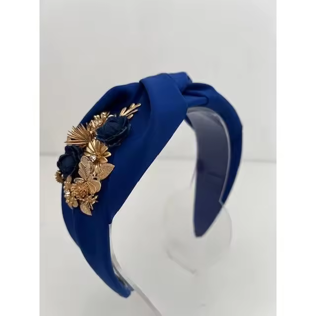 Diadema azul con decoración lateral - 1