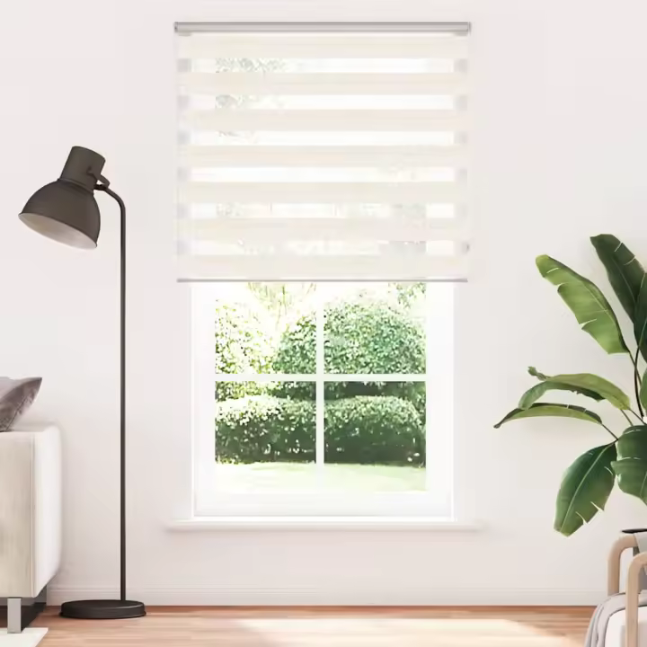 Estor cebra beige mármol tejido ancho 120,9 cm poliéster - 1