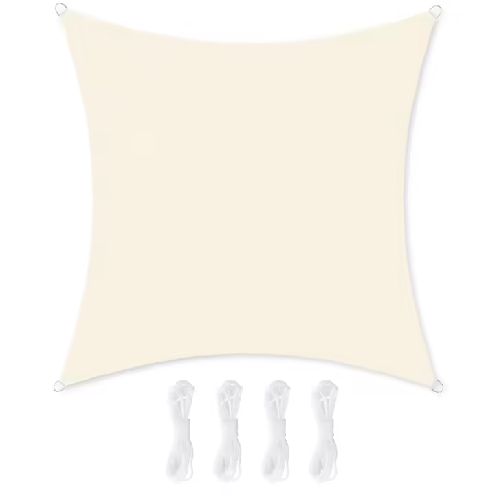 2x2m de protección HDPE Sun Shade vela para protección UV, transpirable para jardín balcón terraza (beige) - 1