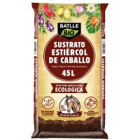 Sustrato Estiércol de Caballo 45L es un sustrato natural 100%, que puede utilizarse en todo tipo de plantas y mejora la estructura del suelo. Apto para agricultura ecológica - Batlle - details 0