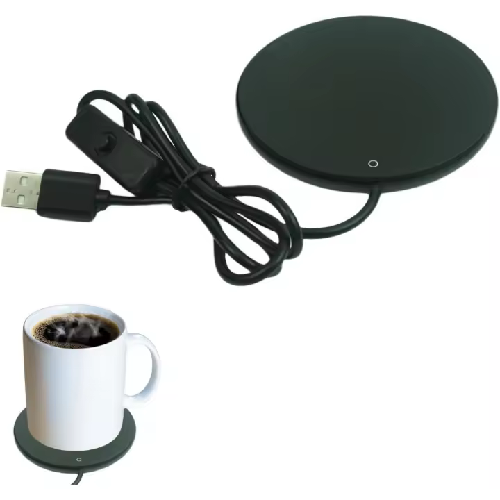 Calentador de tazas de café USB para escritorio, tazas de té, café, leche, posavasos, calentador de bebidas eléctrico inteligente, taza para bebidas con pantalla retroiluminada LED para el hogar, oficina, placa calefactora USB - 1