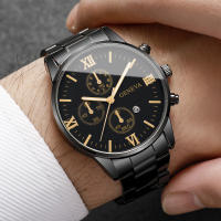Reloj De Pulsera De Lujo Para Hombre Calendario Moda Roma Dial Cuarzo Sin Caja Material De Correa De Aleación Estilo Casual - details 2