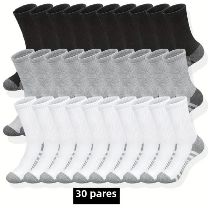 Calcetines Clásicos Para Hombre Anti-derrapantes Transpirables Deportivos Para Correr Y Baloncesto Pack De 10/20/30 Pares