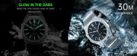 Reloj De Hombre SAPPHERO Oro Rosa Lujo Acero Inoxidable Resistente Al Agua Moda Deportiva Calendario Luminoso Regalo Elegante - details 3