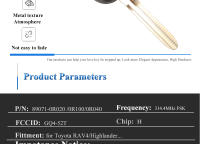 Llave De Control Remoto Para Coche Toyota RAV4 Highlander Sequoia Tundra Tacoma Fob 3 4 Botones 314MHz /315mhz Con Chip H - details 2
