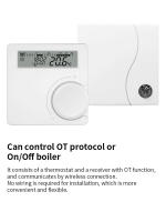 Termostato De Pared Inalámbrico Opentherm Para Boilero Batería De Alta Eficiencia RF OT Controlador De Temperatura Para Boilero De Gas Soporte Semanal Y Calibración - details 6