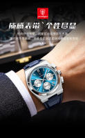 Reloj multifuncional para hombre nuevo con correa de cuero, reloj de cuarzo ultrafino. - details 1
