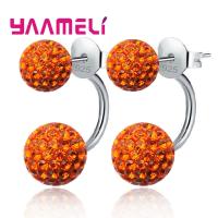 Pendientes De Estilo Disco Con Cristales CZ Austriacos En Plata De Ley 925 Para Mujer 11 Colores Disponibles Joyería De Tendencia - details 2