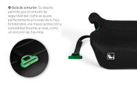 MS BabyWorld Booster Alzador Isize para Coche SIN Isofix ISize con guía de cinturón - Silla de auto, grupo 3 (125-150cms) Silla coche - color negro - details 3