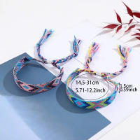 6pcs Pulseras Bohemias Retro Hechas a Mano Ajustables Colores Variados Para Hombres Y Mujeres Material De Cuerda Geométricas - details 4