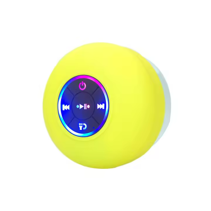 Altavoz de ducha HD portátil manos libres Bluetooth impermeable y resistente a caídas, luz LED, ventosa adicional incorporada, 2 horas de reproducción, adecuado para piscinas, baños, cocinas - 1