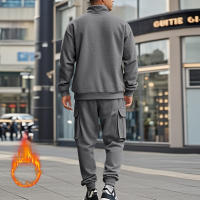 Conjunto Deportivo Casual Para Hombres Verano Otoño Invierno Con Cierre De Cremallera Y Veludo Tejido De Poliéster Talla S a XXXL - details 177