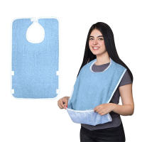 Baberos para adultos, Baberos de tela de toalla Azul, para personas mayores, Boca de Accon suave y Cocina, para adultos, se pueden limitar Los Baberos - details 12