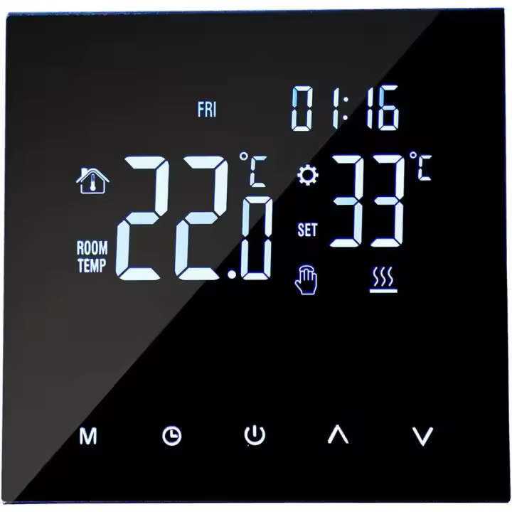 Termostato de calefacción inteligente, controlador de temperatura Digital, Pantalla táctil LCD, programable semanalmente, termostato anticongelante para calefacción por suelo radiante y Caldera de gas para el hogar y la Escuela, termostato de Caldera - 1