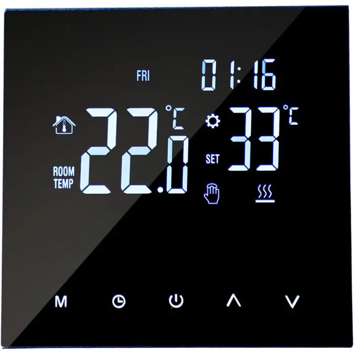 Termostato de calefacción inteligente, controlador de temperatura Digital, Pantalla táctil LCD, programable semanalmente, termostato anticongelante para calefacción por suelo radiante y Caldera de gas para el hogar y la Escuela, termostato de Caldera - 1