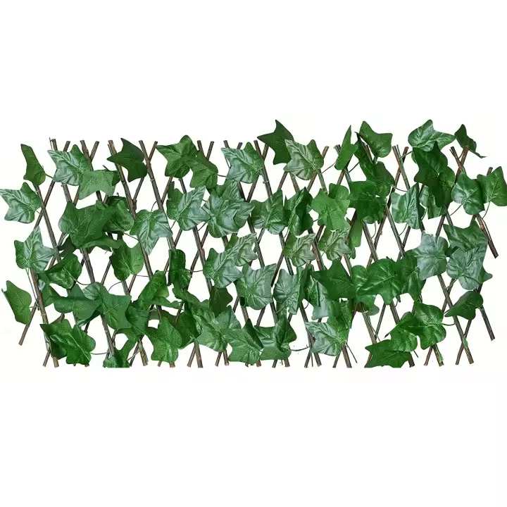 Fence Telescópica De Flores Artificiales Y Hojas Verdes Imitación De Hiedra Para Decoración De Jardines Y Edificios Madera - 1