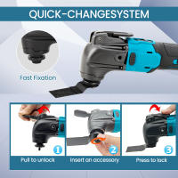 Herramienta Oscilante Profesional 18V Sin Escobillas｜Corte/Lijado/Raspado de Precisión｜Compatibilidad Batería Makita｜Kit 20 Accesorios + Maletín - details 7