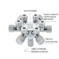 Distribuidor De CO2 Para Acuario ZRDR Multi-canal Metal 2-6 Canales Accesorios Para Generador De CO2 Regulador De Acuario - details 2