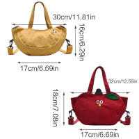 Bolso De Hombro Para Mujer Creativo Y Divertido En Forma De Fruta Banana Y Manzana Bolso Suave Japonés Para Niñas Dulces Material Nylon - details 1