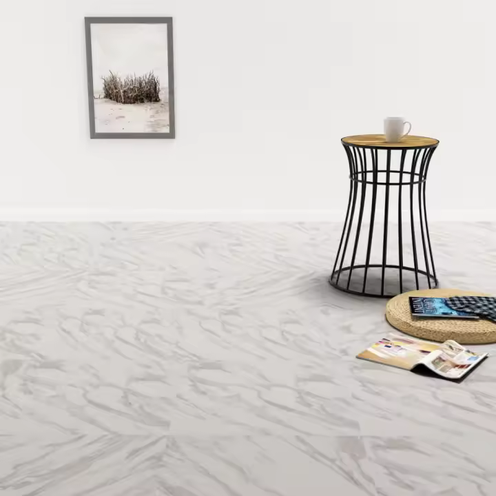 vidaXL Tarimas de suelo autoadhesivas 20 uds PVC mármol blanco 1,86 m² - 1