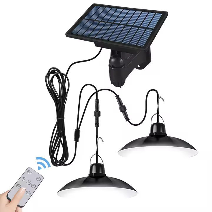 Lámpara Solar De Pared Exterior LED Impermeable Con Control Remoto Doble Cabeza Decoración Para Granero Barn Quincho - 1