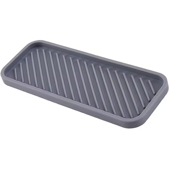 Small Silicone Sink Tray Silicone Kitchen Sink Organizer Trays Sponges Holder Washing Up Liquid Tray for Soap Dispenser Sink Storage Rack - 1