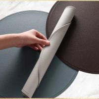 Juego De Tapetes Redondos Para Mesa De Café En Cuero Sintético Negro Lujo Accesorios Para Cocina Decoración Navideña Estilo Americano - details 8