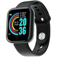 Reloj inteligente Y68 impermeable con rastreador de frecuencia cardíaca para iOS y Android (negro) - details 0