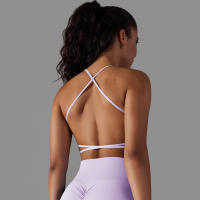 Top Deportivo Para Mujer Sexy Cruzado En Yoga Gimnasio Entrenamiento Correr Estirable Fitness Tank Top Transpirable Nylon - details 19