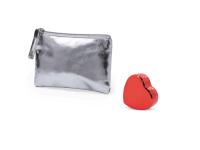 Lote de 10 Bálsamos de Labios Corazón con Espejo y Monedero en Plata, Oro Rosa - Regalos para Invitadas de Boda, Aniversarios, Comuniones y Bautizos - details 2