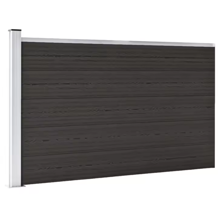 Vidaxl Panel de Valla WPC Negro 175x105 Cm - 1