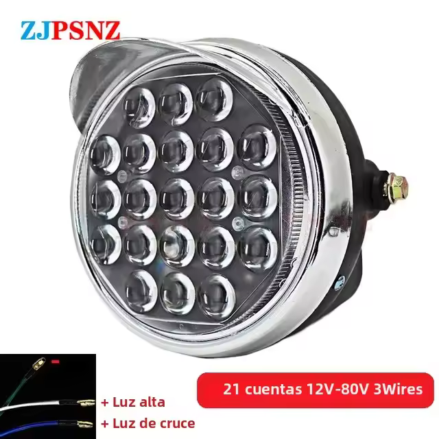 Faros LED Impermeables Para Motocicleta Y Triciclo 12-80V Con 21/37/66/114/132/181 Diodos Específicos Para Luz De Señalización Y Antiniebla - 1