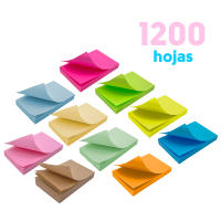 Starplast PACK 1200 NOTAS ADHESIVAS - 12 Tacos de Notas Adhesivas con 100 Hojas Cada una - 50x76mm - Uso Escolar o de Oficina - Vuelta Al Cole - Apuntes - Recordatorios - Instituto - Universidad - Pastel y Flúor - Ahorro - Niños - Escolar - details 2